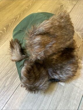 Olive Green Faux Fur Trapper Hat